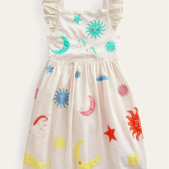 NWT Mini Boden Appliqué Woven Dress - Picture 2 of 5